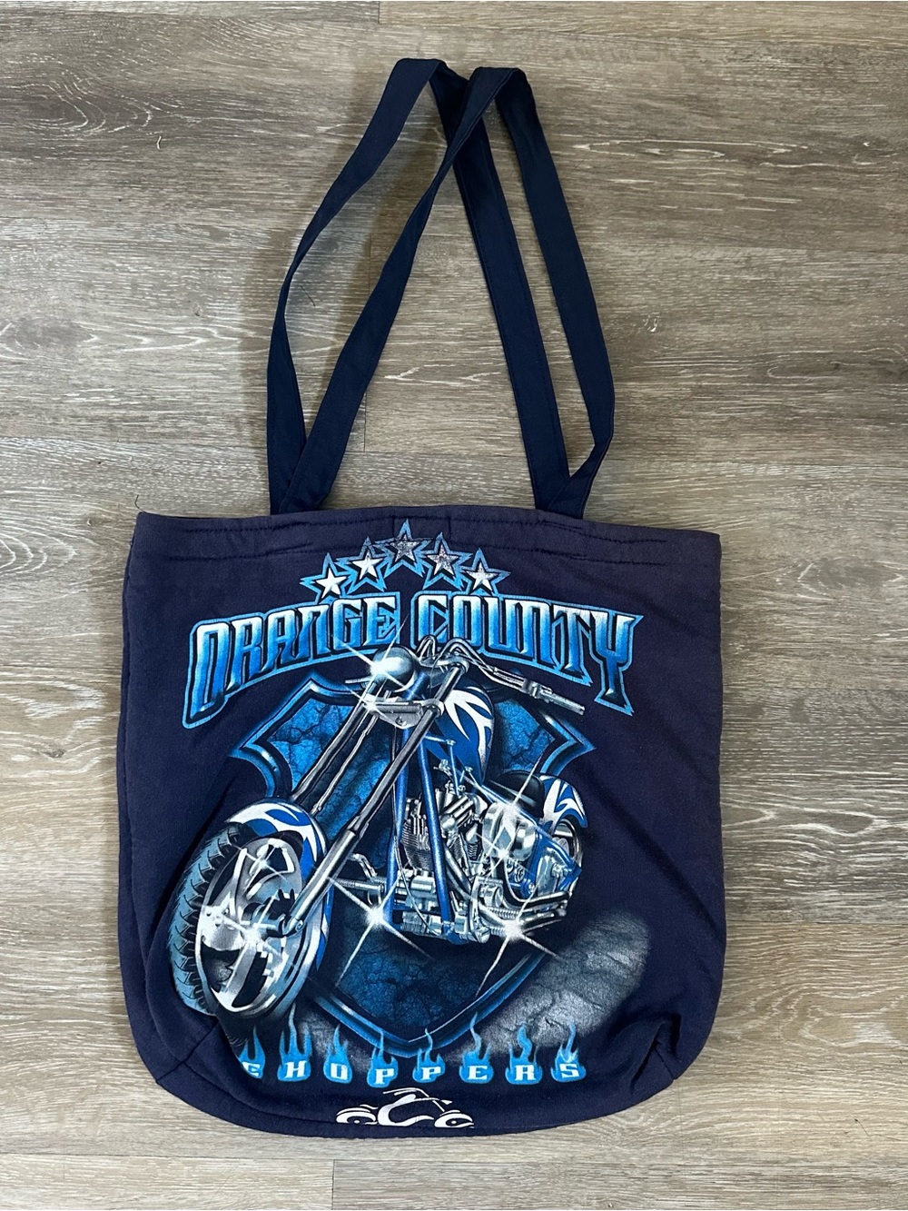 Rare occ Orange County choppers small tote bag blue with motorcycle graphic